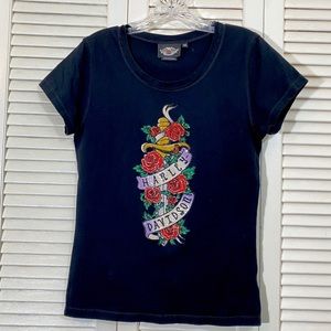 Harley Davidson Bedazzled Logo Tee